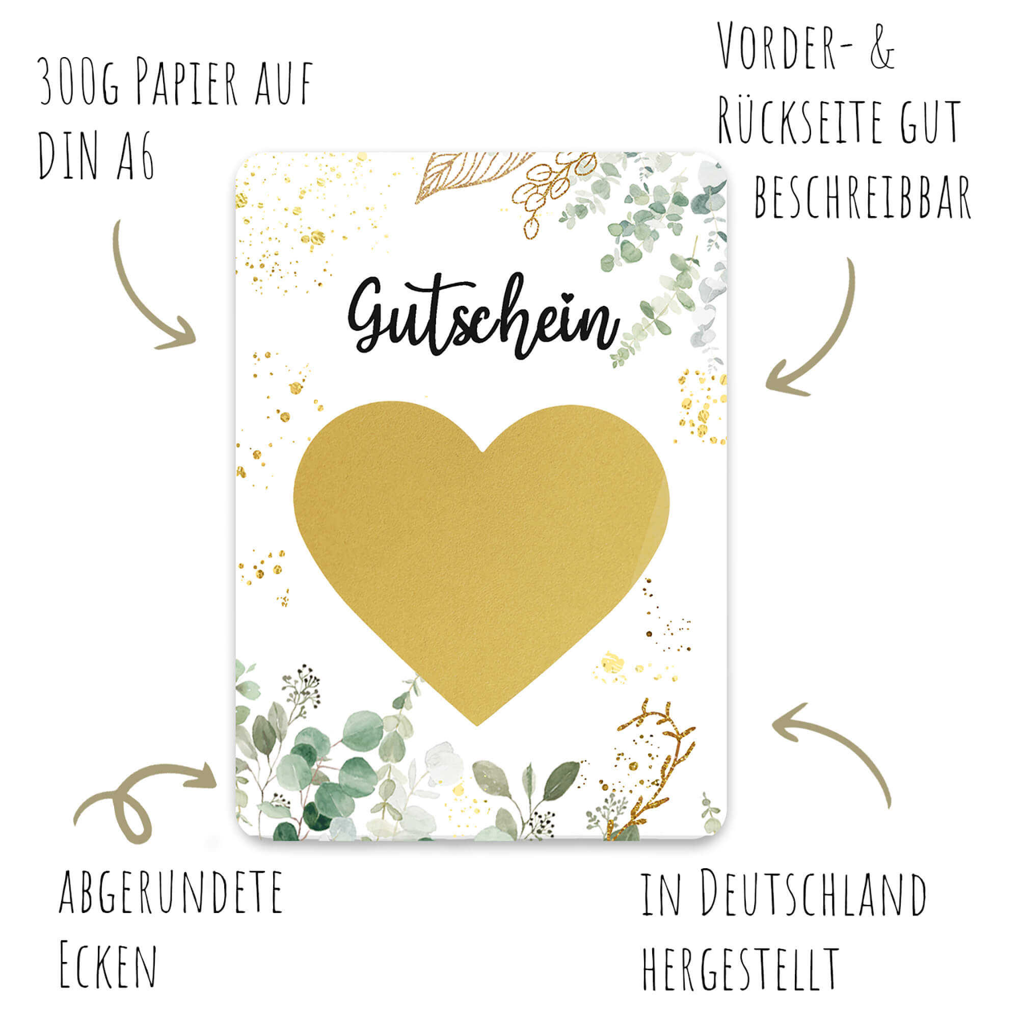 Rubbelkarten "Gutschein" - Euka (5er Set mit Umschlägen) Jeka - malmichbuntbest.com