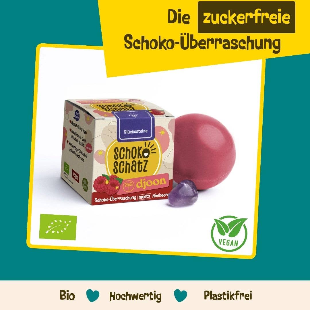 Schoko - Überraschung meets djoon - mit Edelstein - zuckerfrei SchokoSchatz e.K. - malmichbuntbest.com