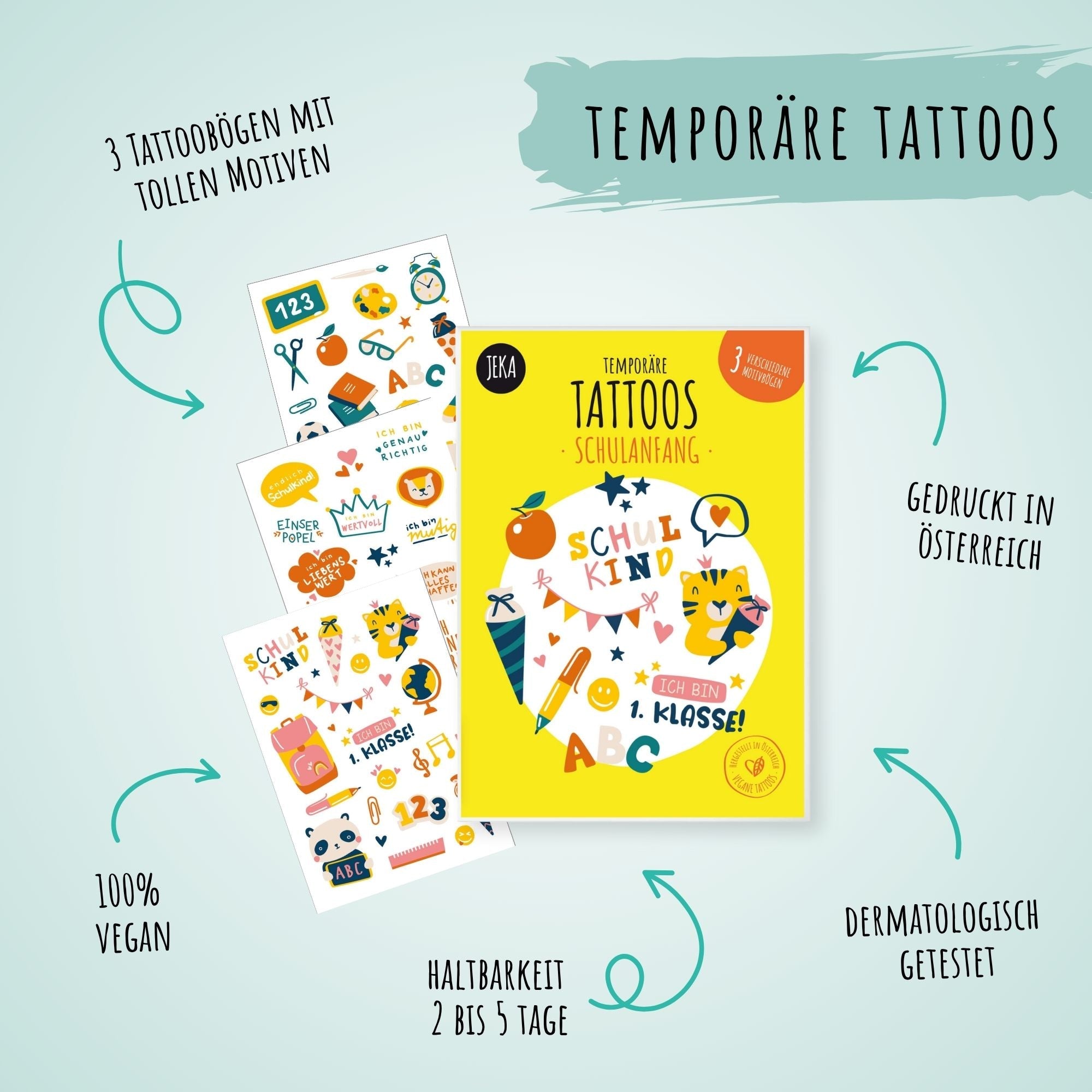 Schulanfang Kindertattoos Jeka - malmichbuntbest.com