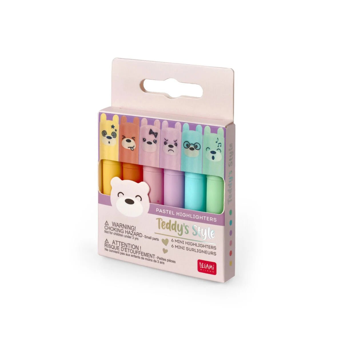 Set mit 6 Mini - Textmarkern - Teddy‘s Style Legami - malmichbuntbest.com