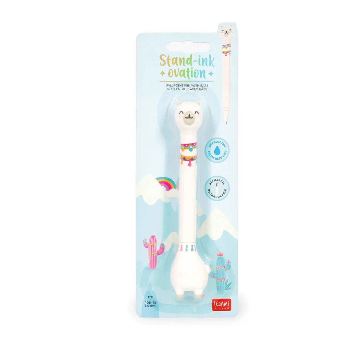 Stand - Ink Ovation - Kugelschreiber mit Standfuß Lama Legami - malmichbuntbest.com