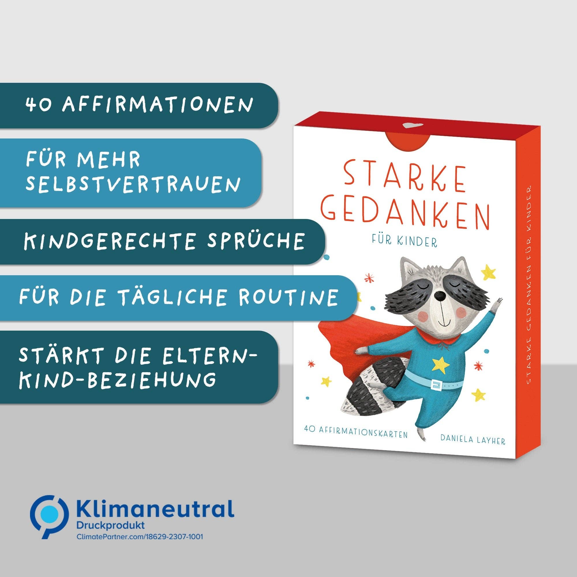 Starke Gedanken – Affirmationskarten für Kinder Rüsselfuchs - malmichbuntbest.com