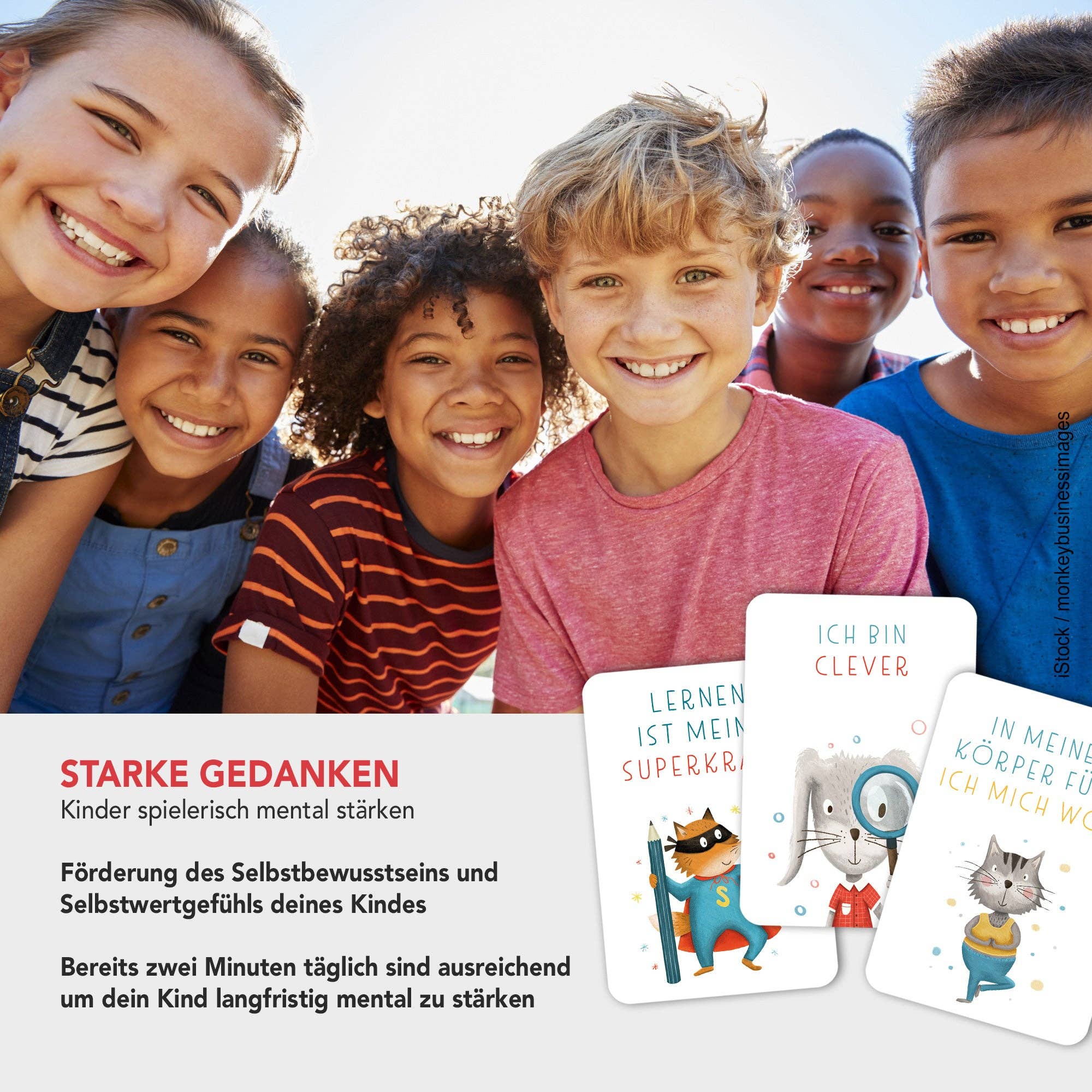 Starke Gedanken – Affirmationskarten für Kinder Rüsselfuchs - malmichbuntbest.com