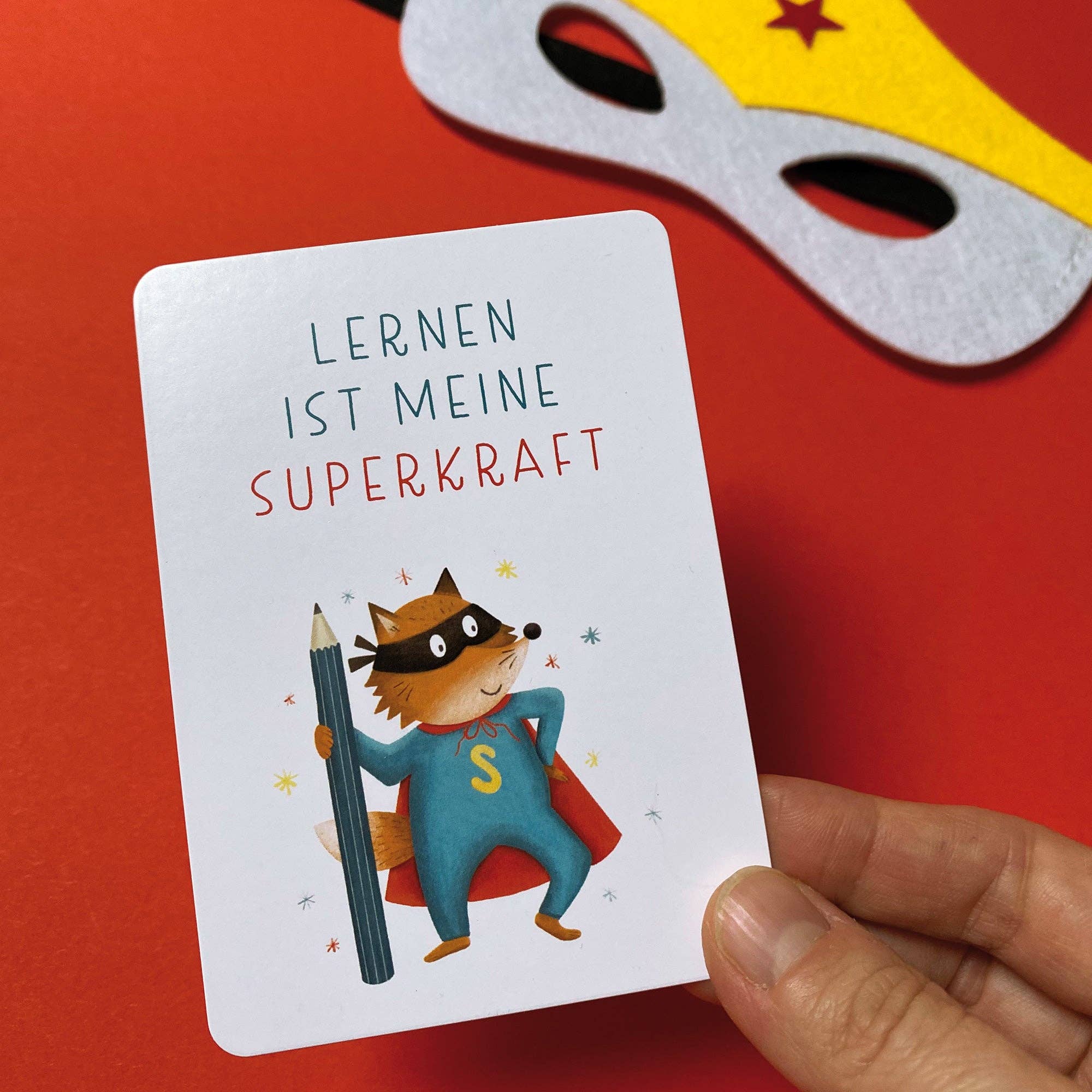 Starke Gedanken – Affirmationskarten für Kinder Rüsselfuchs - malmichbuntbest.com