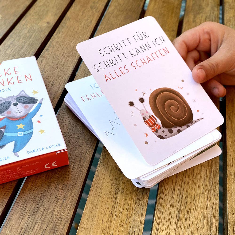 Starke Gedanken – Affirmationskarten für Kinder Rüsselfuchs - malmichbuntbest.com