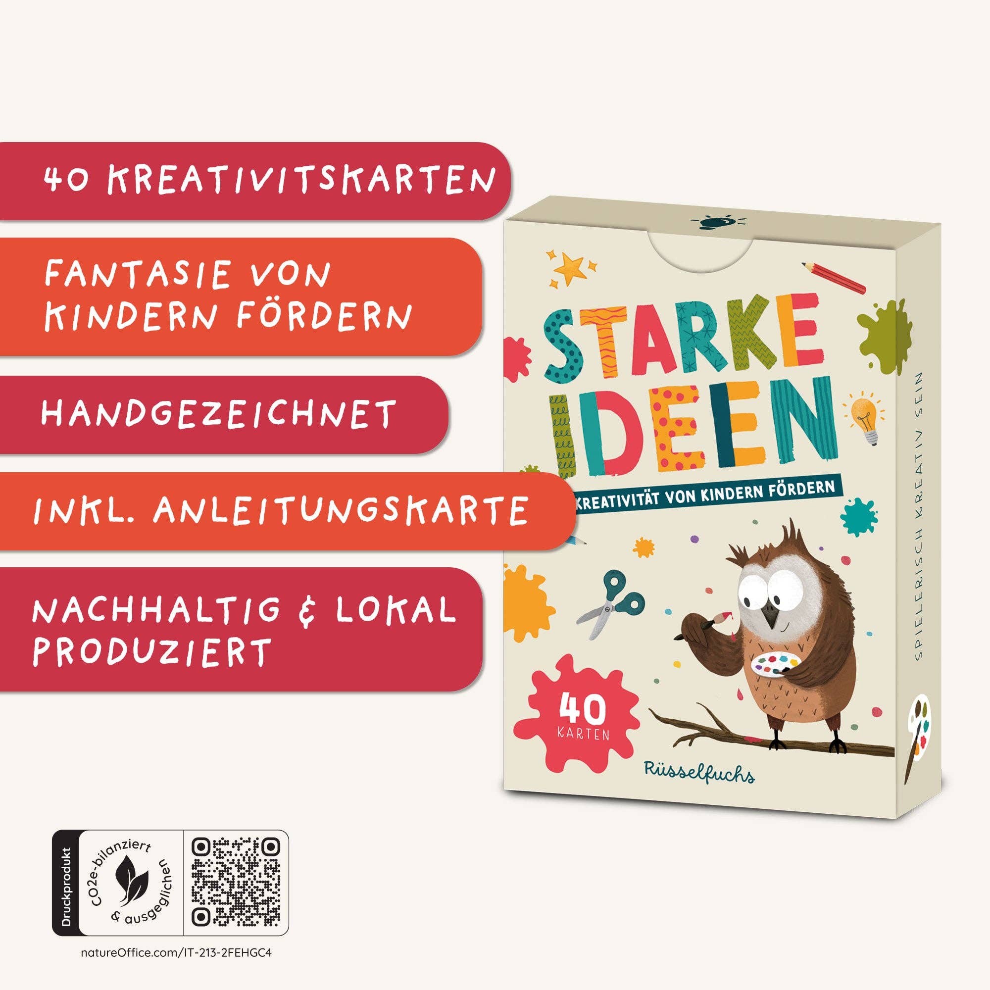 Starke Ideen – Kreativitätskarten für Kinder Rüsselfuchs - malmichbuntbest.com