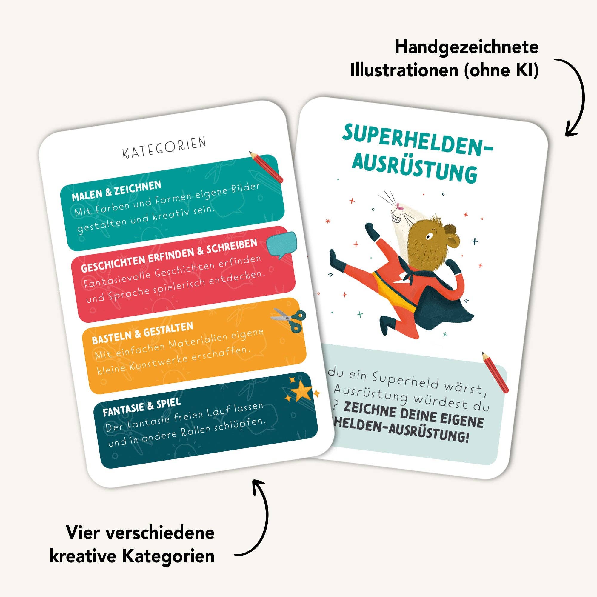 Starke Ideen – Kreativitätskarten für Kinder Rüsselfuchs - malmichbuntbest.com