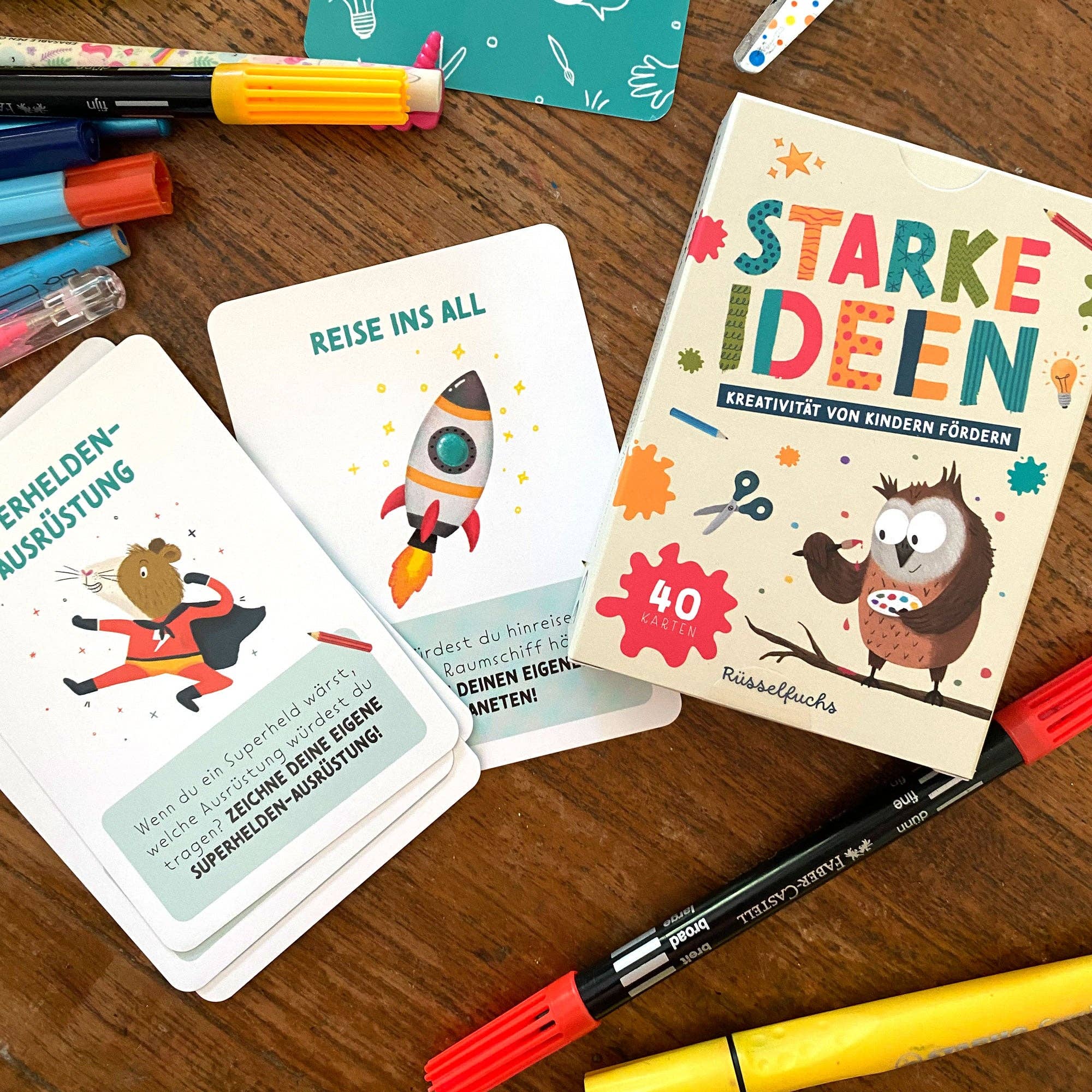 Starke Ideen – Kreativitätskarten für Kinder Rüsselfuchs - malmichbuntbest.com