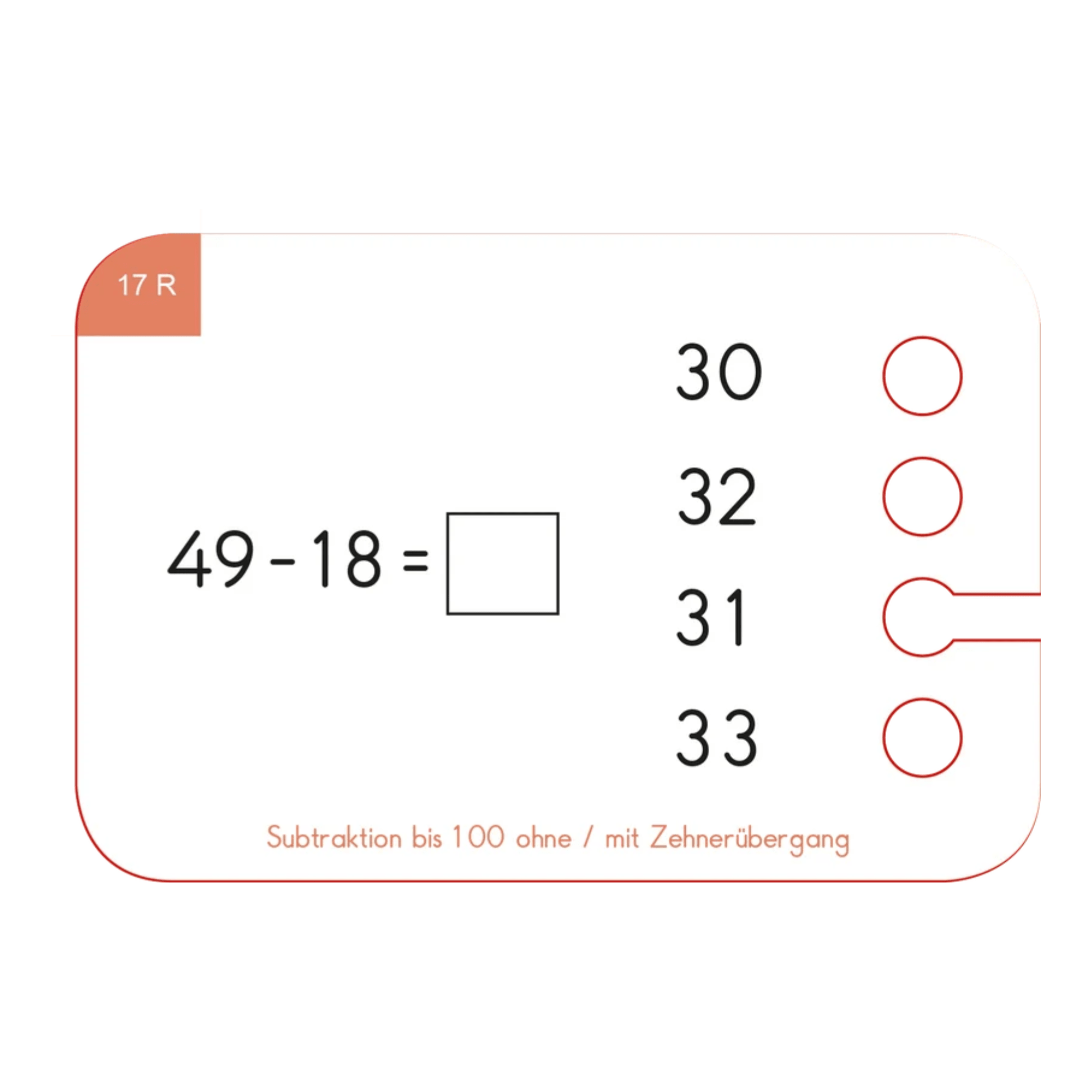 Subtraktion bis 100 - Übungen für den Lochkasten Lernspielverlag - malmichbuntbest.com