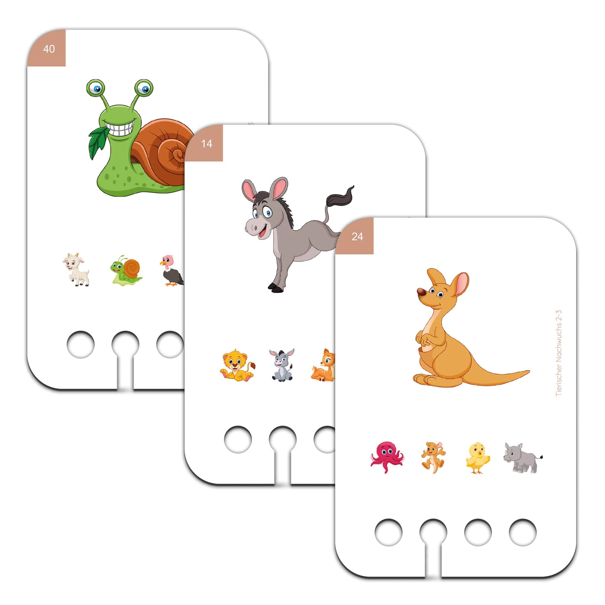 Tierischer Nachwuchs - Übungen für den Lochkasten Lernspielverlag - malmichbuntbest.com