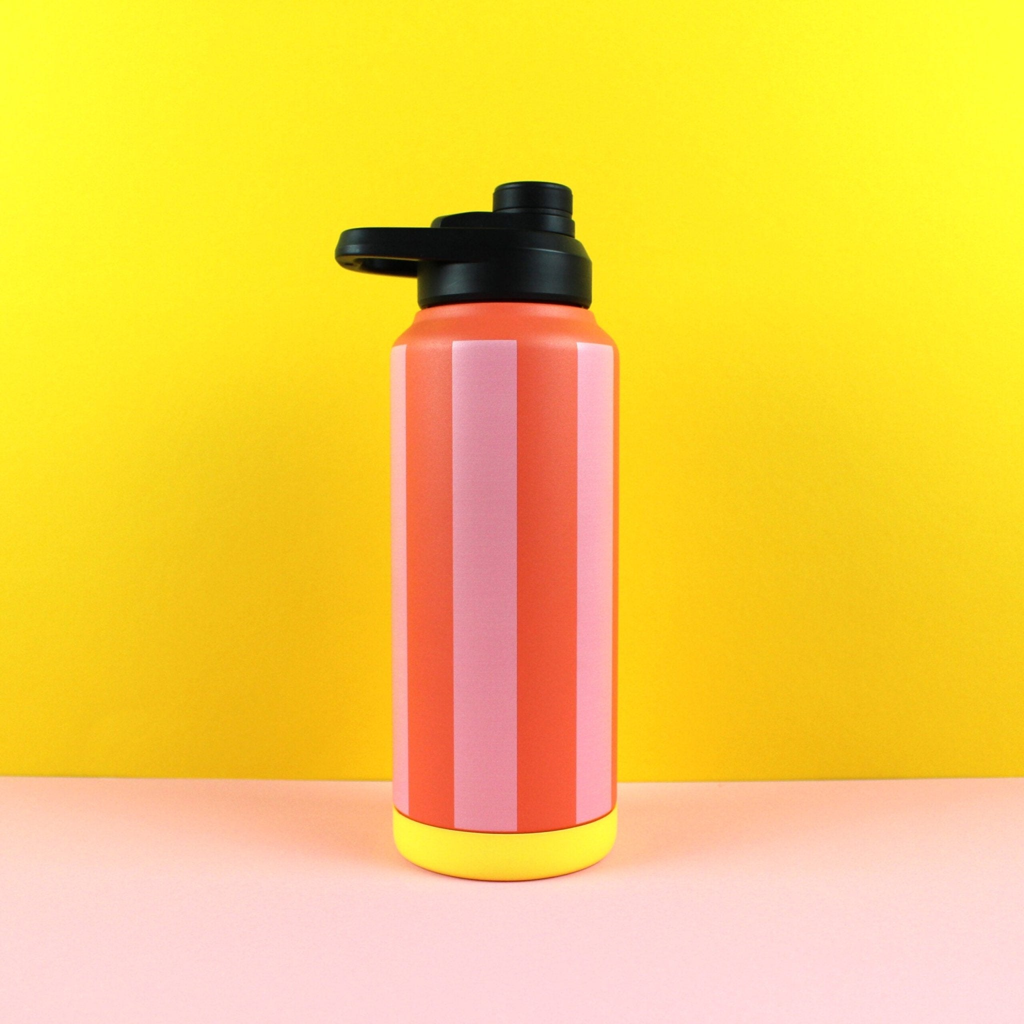 Trinkflasche Stripes, feuerrot/rosa/gelb, 1000ml Ava & Yves - malmichbuntbest.com
