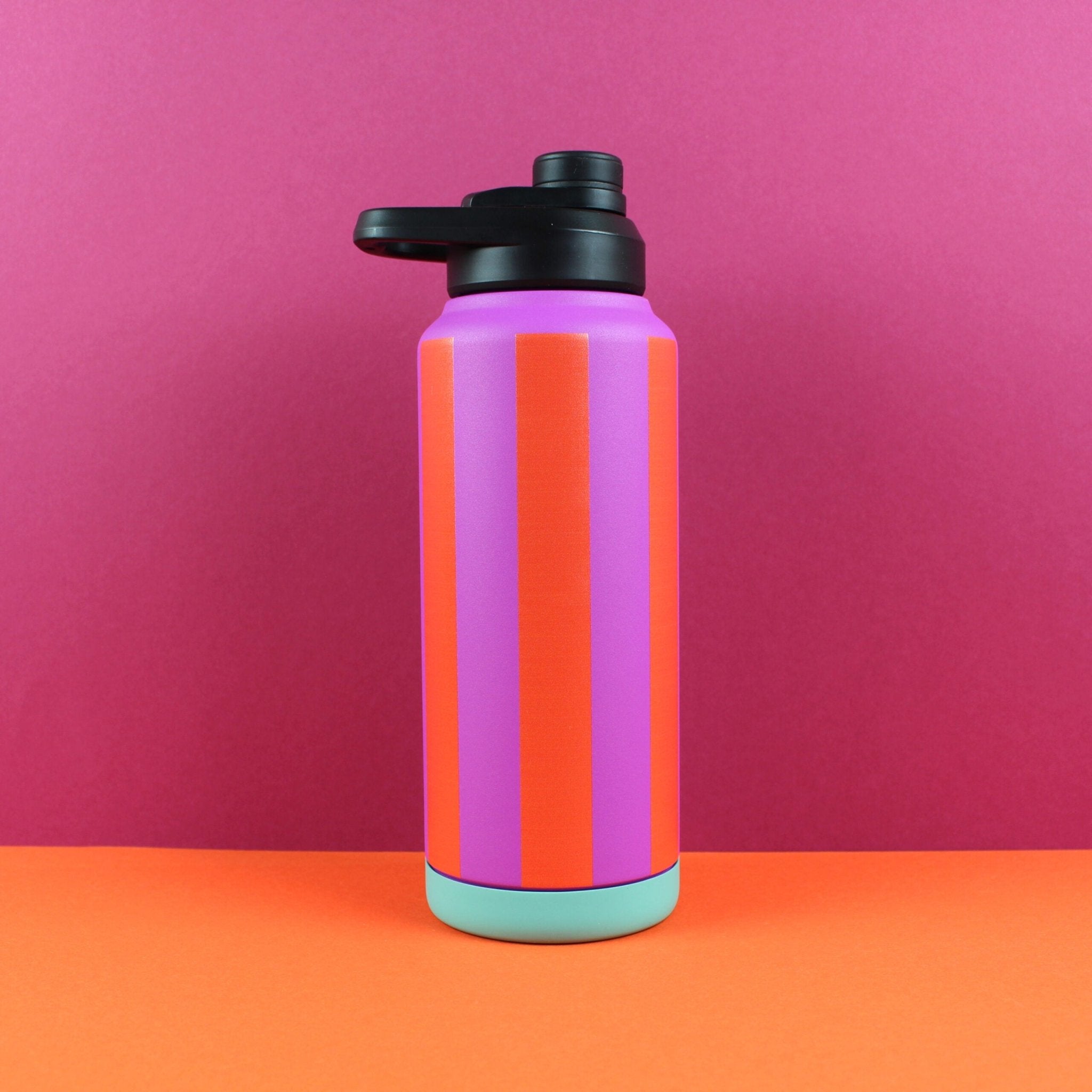 Trinkflasche Stripes, fuchsia/feuerrot/petrol, 1000ml Ava & Yves - malmichbuntbest.com