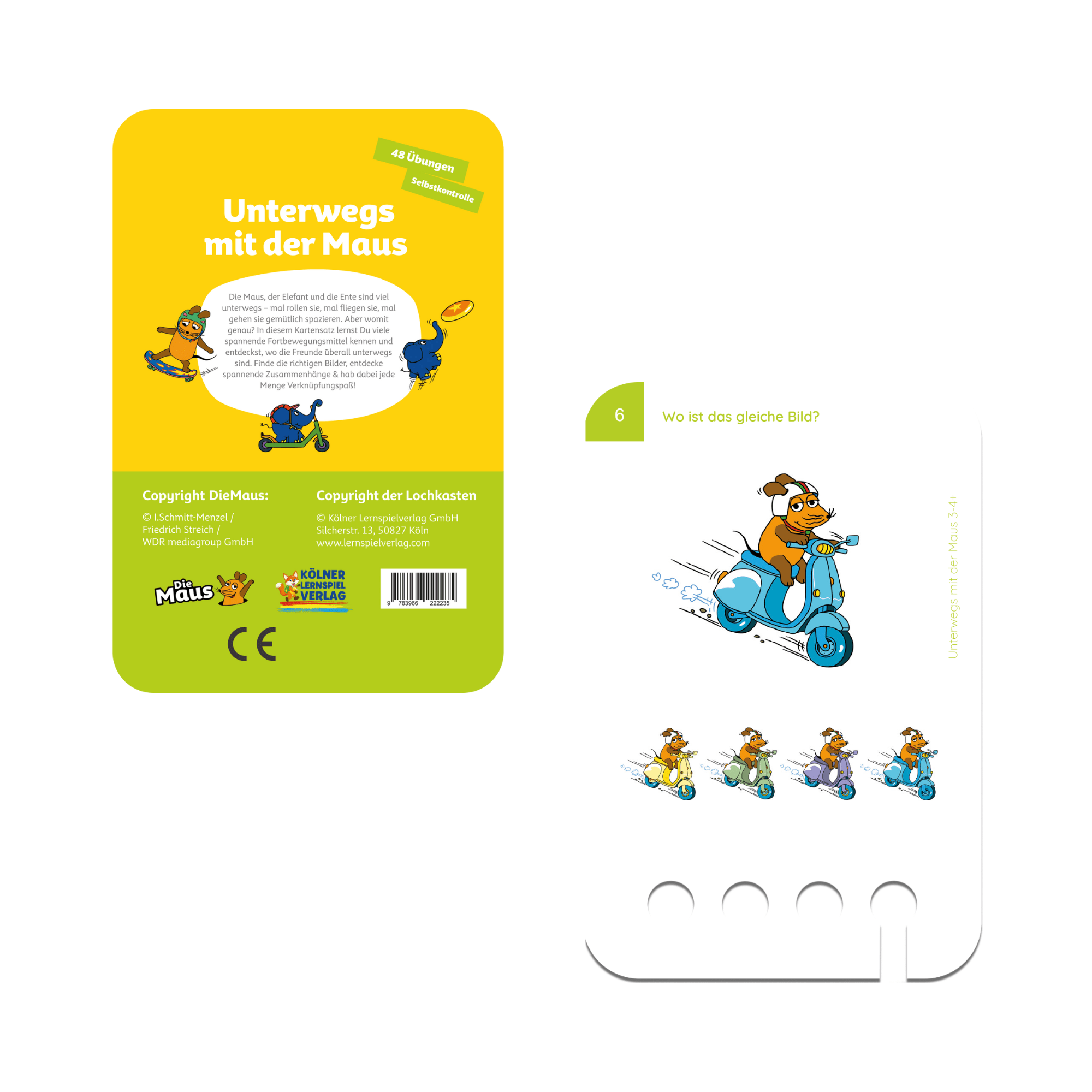 Unterwegs mit der Maus 3 - 4+ - Übungen für den Lochkasten Lernspielverlag - malmichbuntbest.com