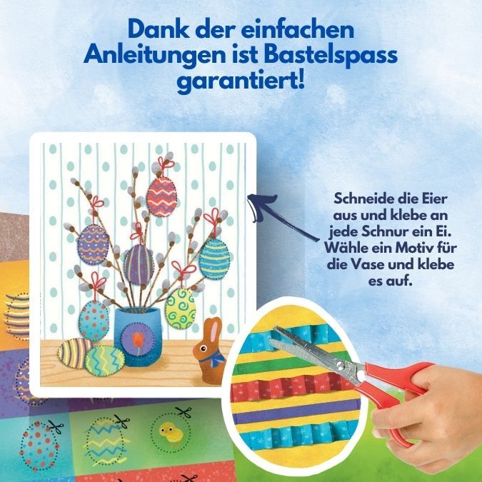 Verbastelbuch für die Allerkleinsten: Schneiden und Kleben - Frohe Ostern TOPP Verlag - malmichbuntbest.com