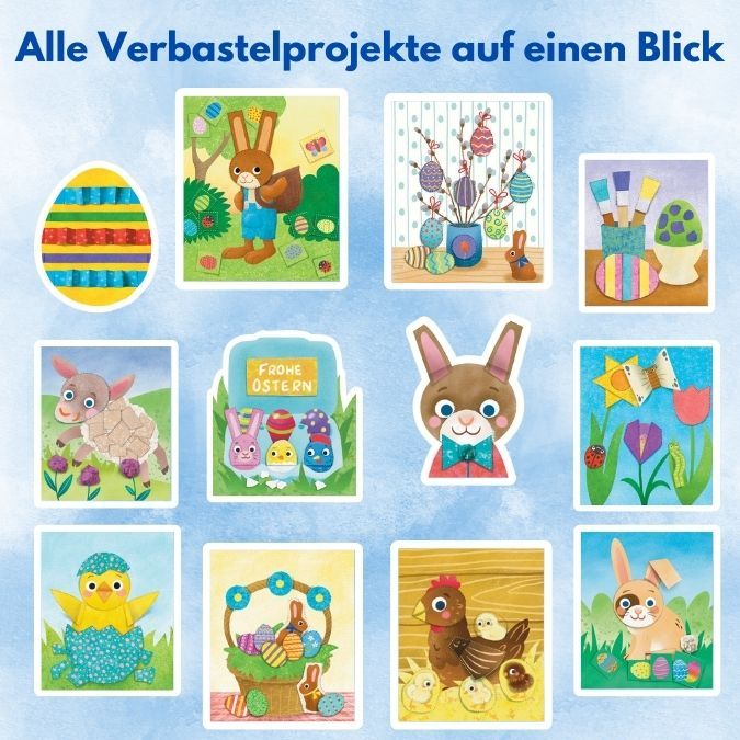 Verbastelbuch für die Allerkleinsten: Schneiden und Kleben - Frohe Ostern TOPP Verlag - malmichbuntbest.com