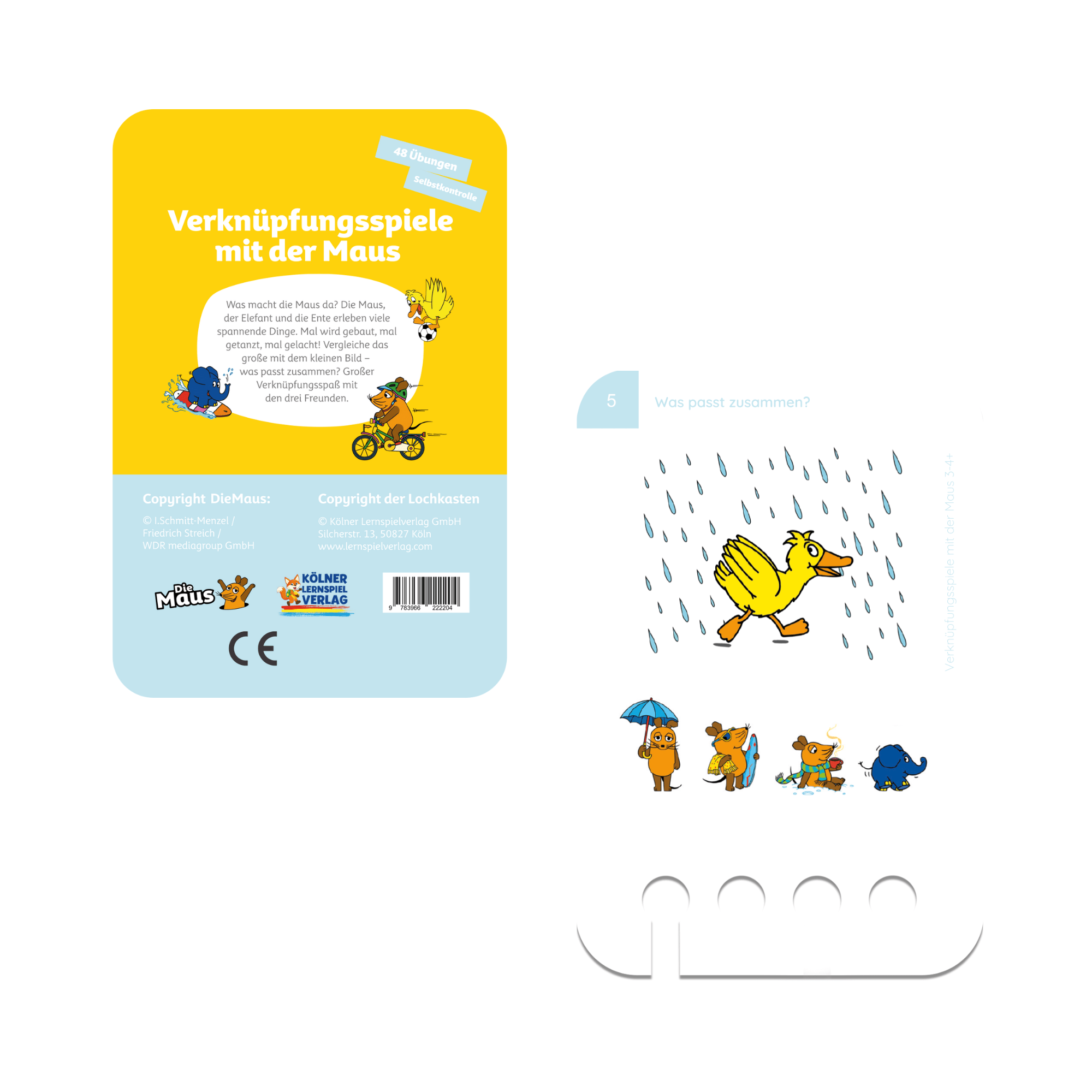 Verknüpfungsspiele mit der Maus 3 - 4+ - Übungen für den Lochkasten Lernspielverlag - malmichbuntbest.com