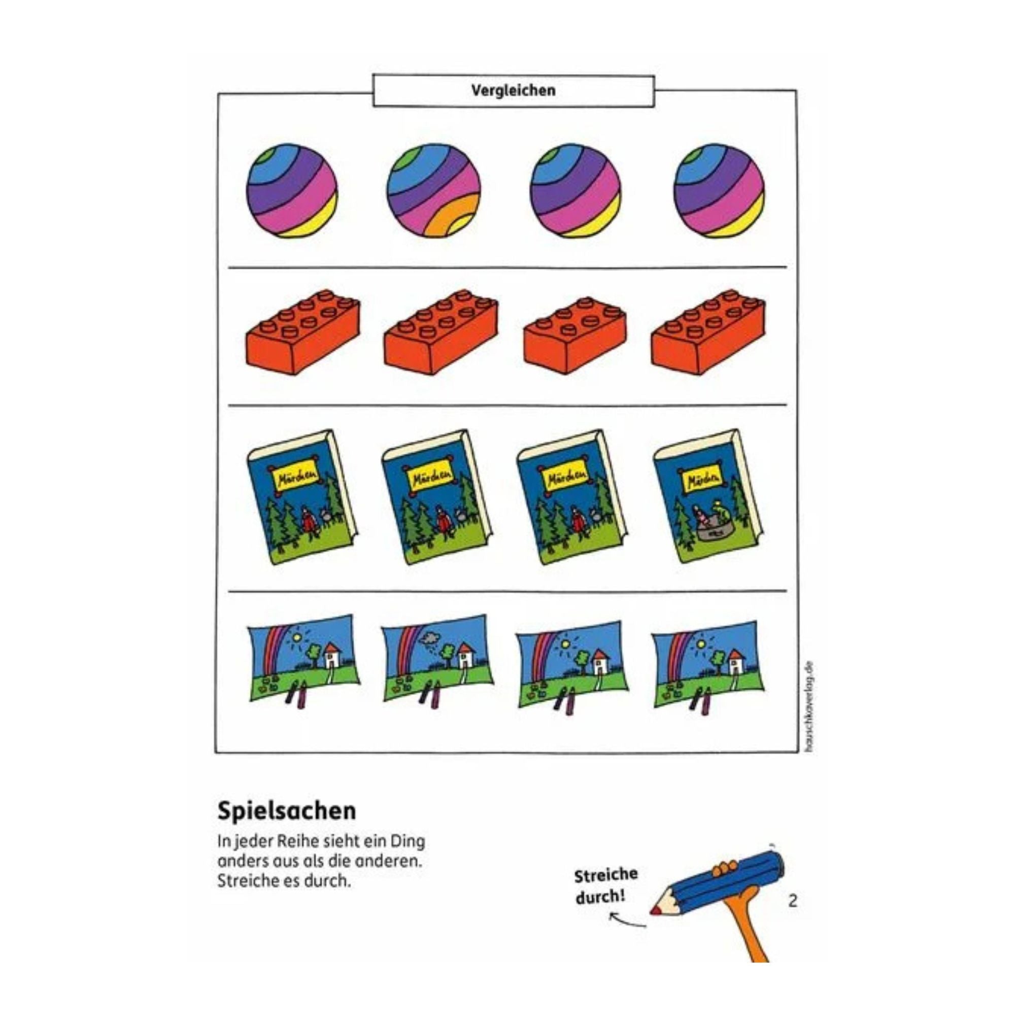 Vorschulblock – Konzentration und Wahrnehmung ab 5 Jahre - Nr. 623 Hauschka Verlag - malmichbuntbest.com