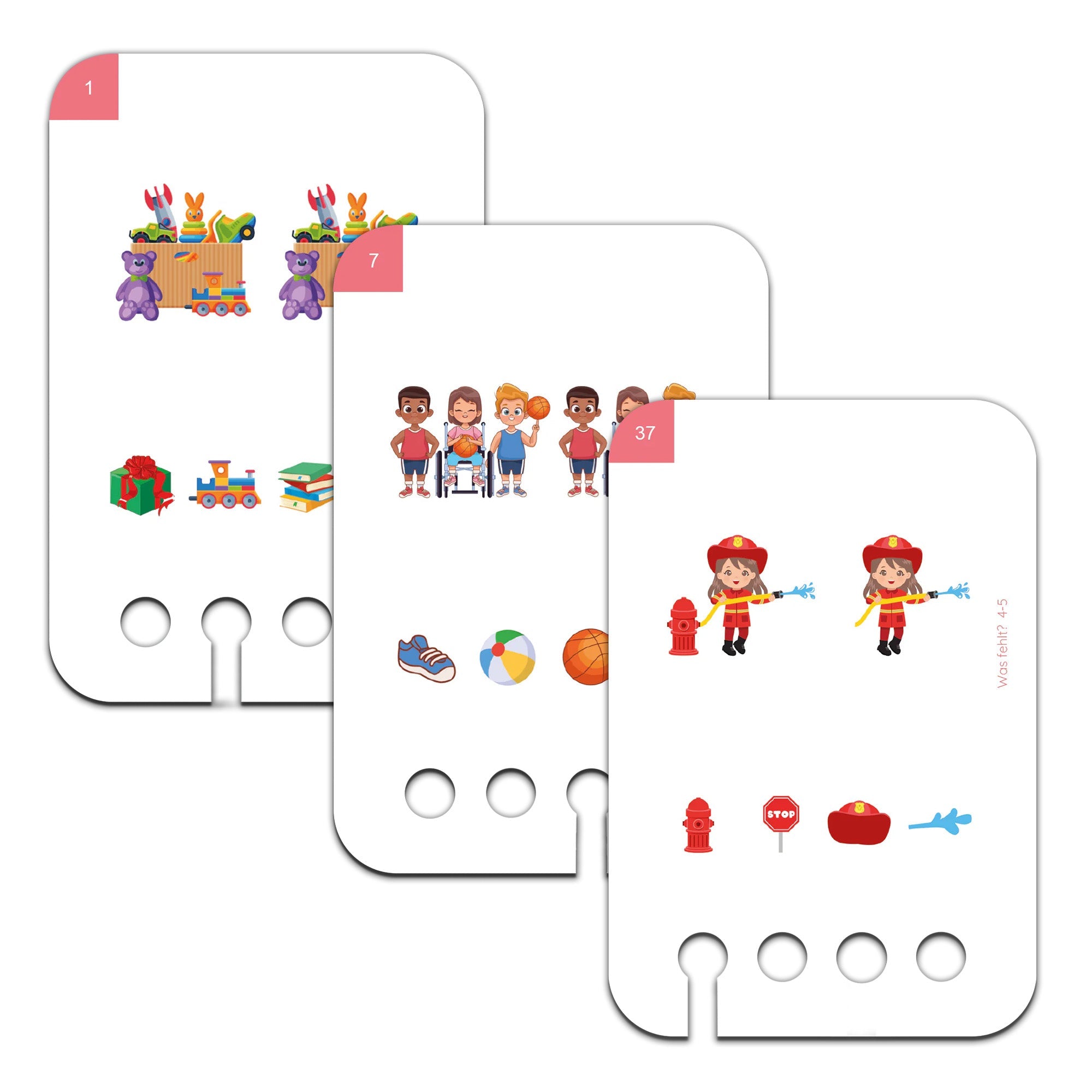 Was fehlt? Unterschiede erkennen 4 - 5 Jahre - Übungen für den Lochkasten Lernspielverlag - malmichbuntbest.com