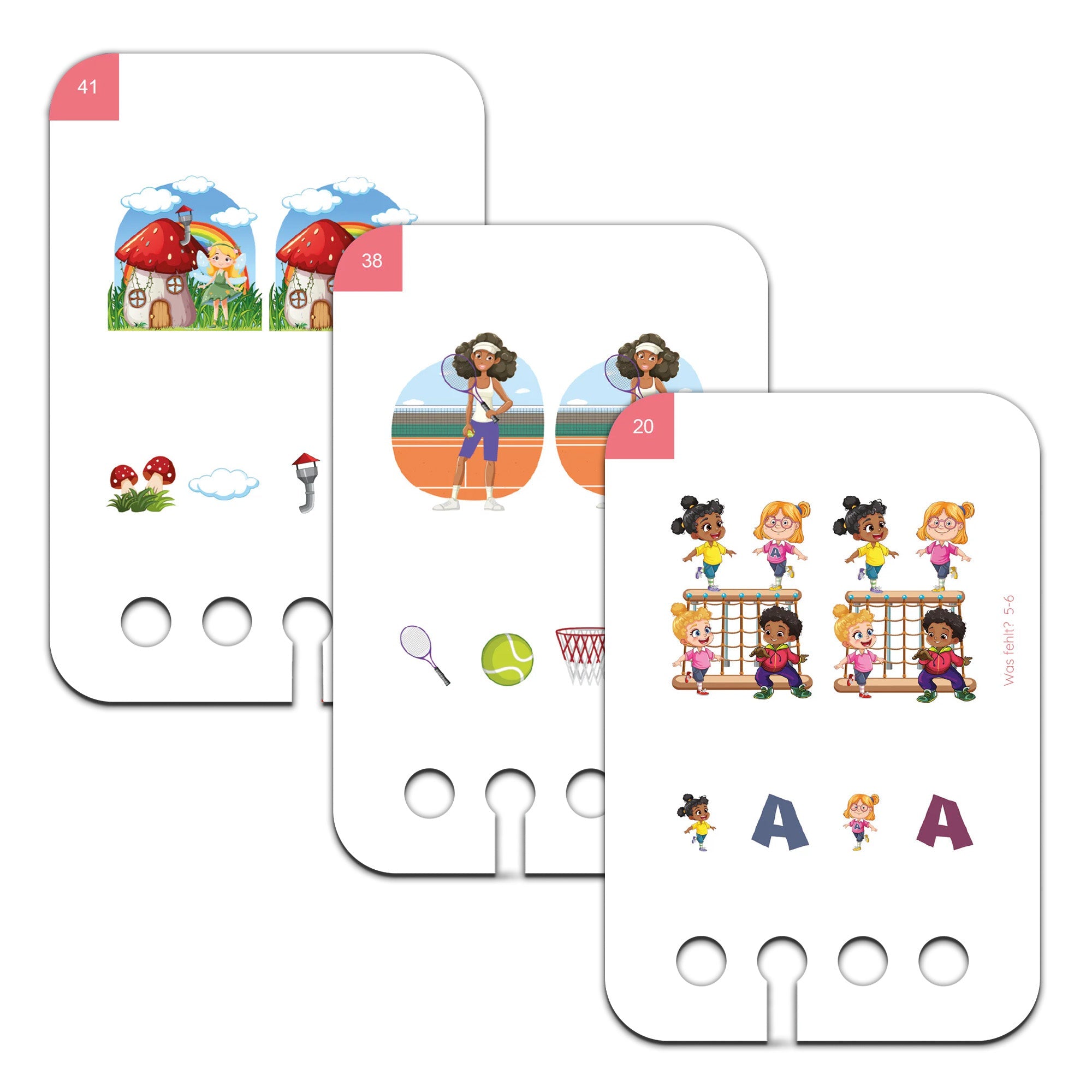 Was fehlt? Unterschiede erkennen 5 - 6 Jahre - Übungen für den Lochkasten Lernspielverlag - malmichbuntbest.com