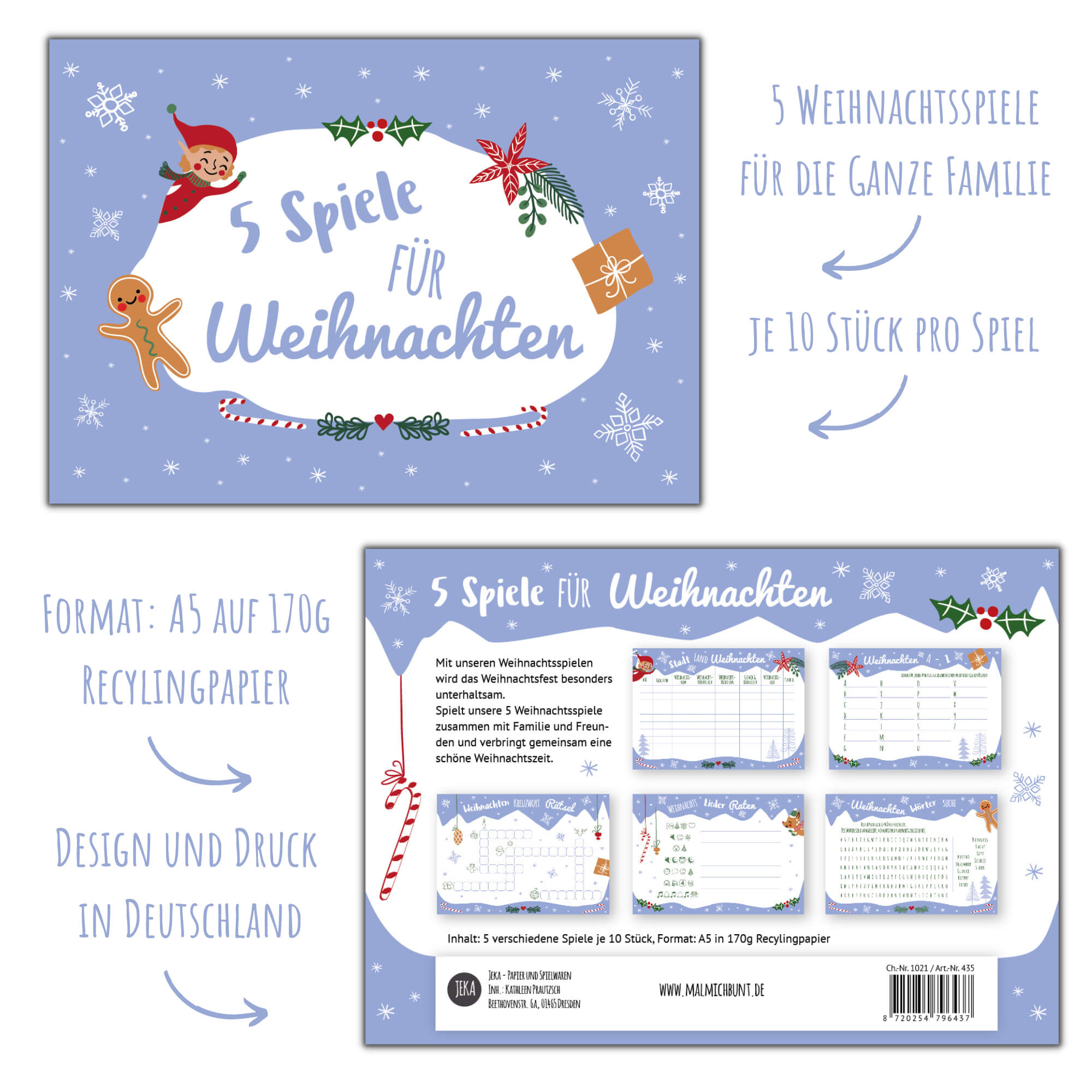 Weihnachtsspiele - Set Elf Jeka - malmichbuntbest.com