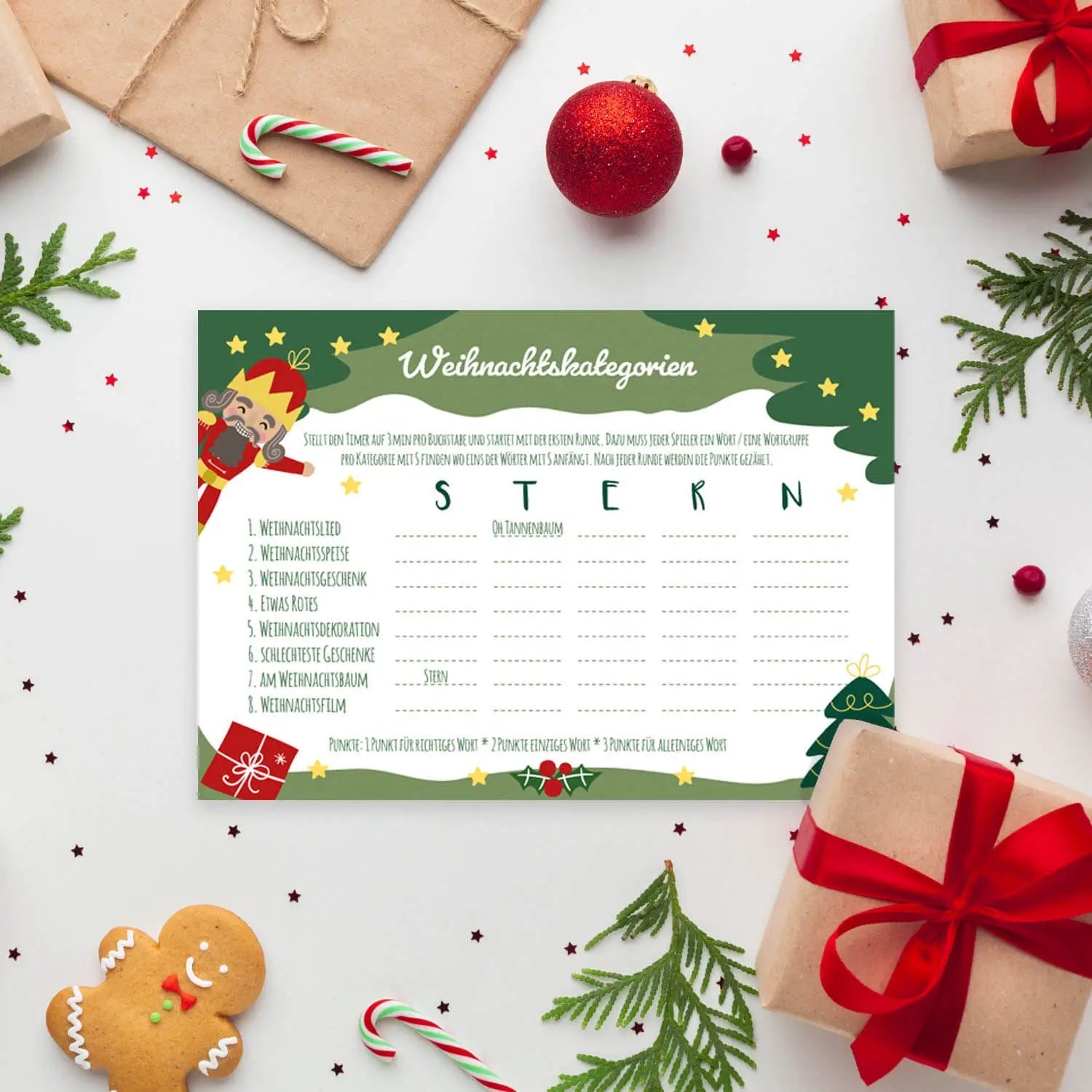 Weihnachtsspiele - Set Tannengrün Jeka - malmichbuntbest.com