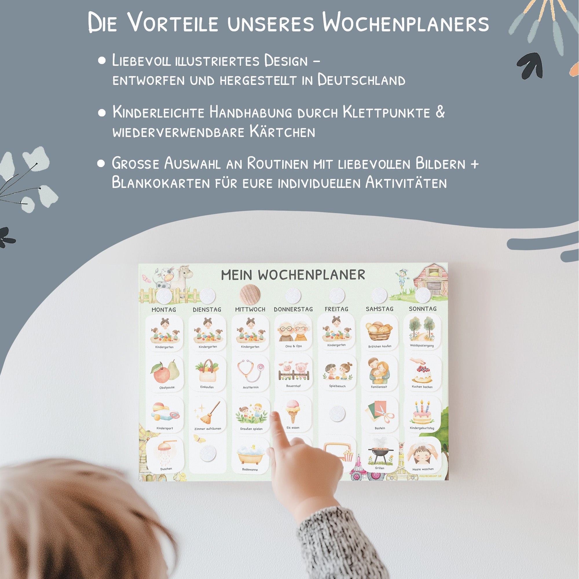 Wochenplaner Kinder - Motiv Bauernhof Jeka - malmichbuntbest.com