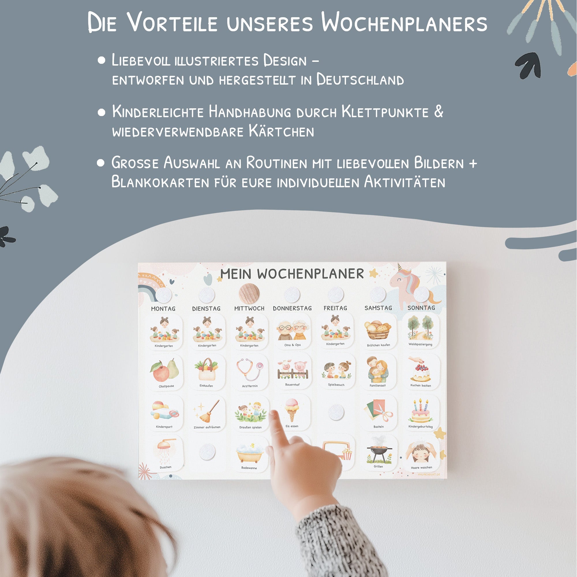 Wochenplaner Kinder - Motiv Einhorn Jeka - malmichbuntbest.com