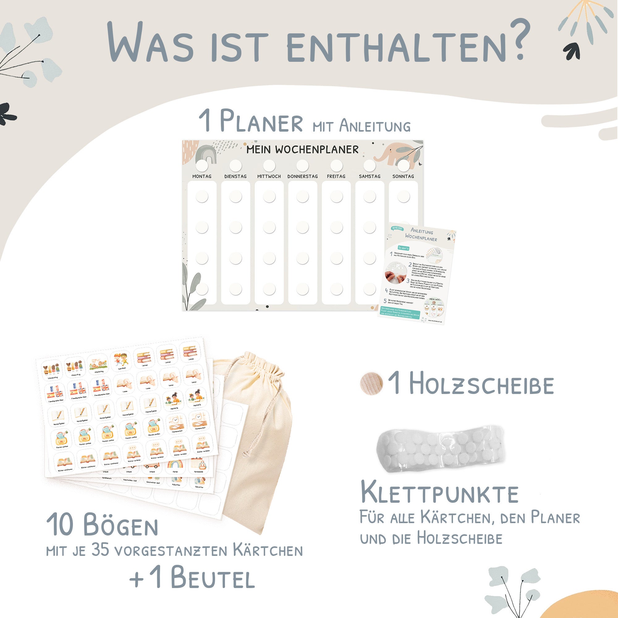 Wochenplaner Kinder - Motiv Little Elephant Jeka - malmichbuntbest.com