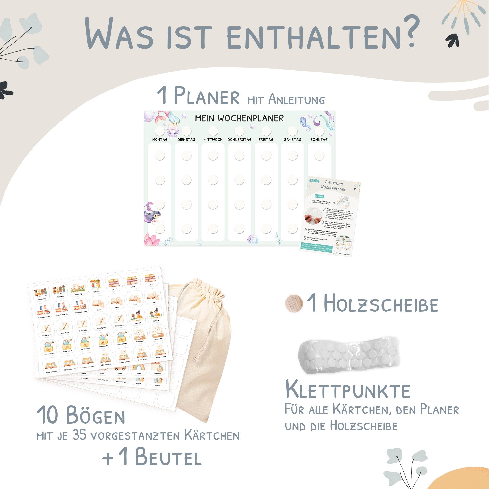 Wochenplaner Kinder - Motiv Meerjungfrau Jeka - malmichbuntbest.com