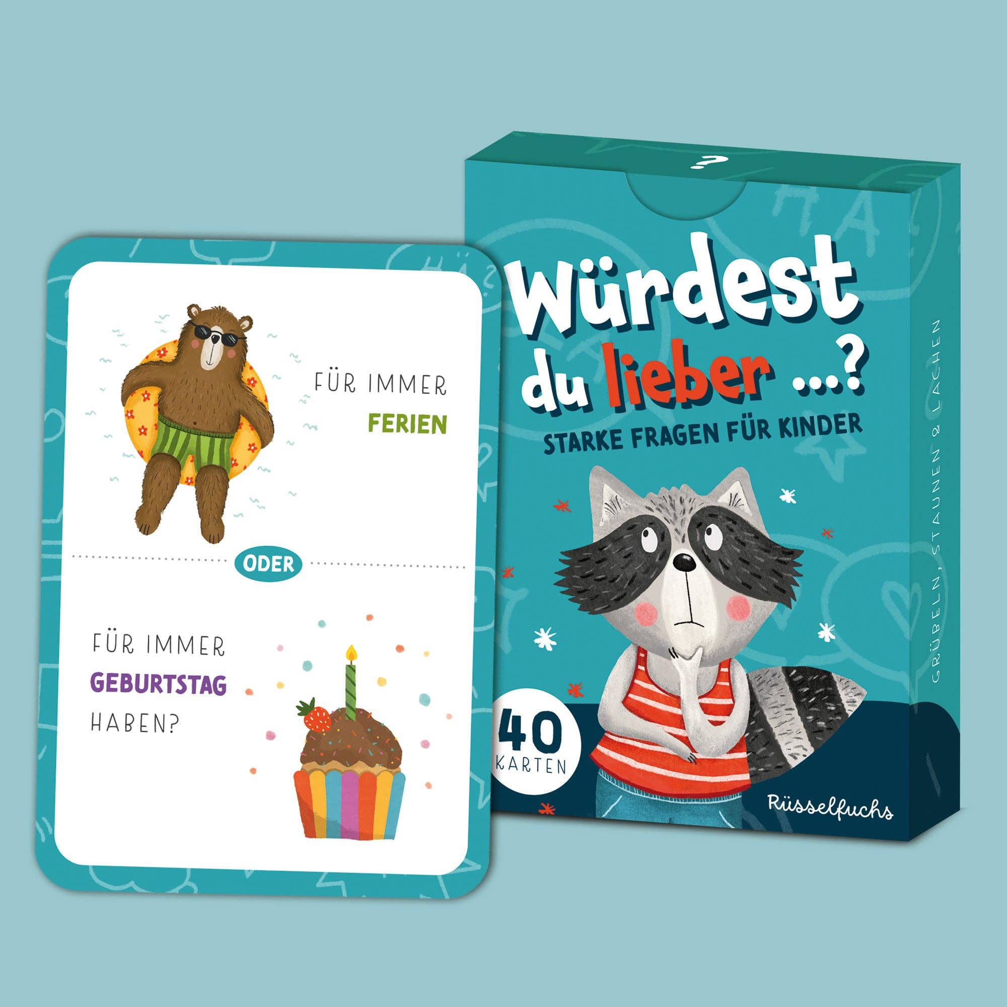 Würdest du lieber …? – Kartenspiel für Kinder Rüsselfuchs - malmichbuntbest.com