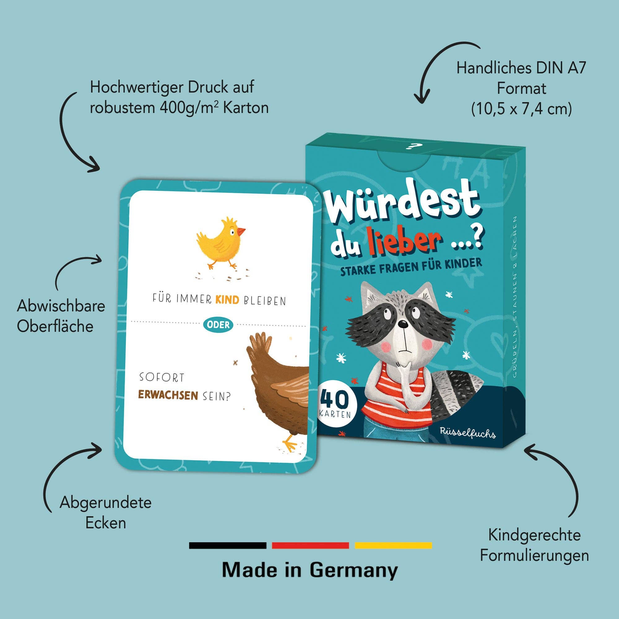 Würdest du lieber …? – Kartenspiel für Kinder Rüsselfuchs - malmichbuntbest.com